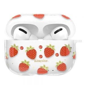 Kingxbar Fresh áttetsző AirPods Pro tartó eper mintával