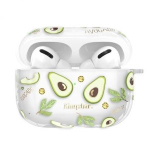 Kingxbar Fruit áttetsző AirPods Pro tartó avokádó mintával