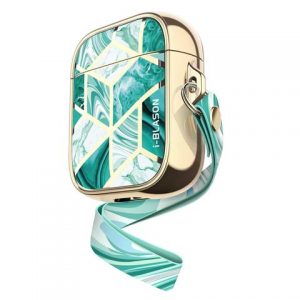 Supcase / i-Blason Cosmo Jade Apple Airpods tok zöld jáde márvány mintával