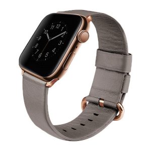 Uniq Mondain Apple Watch bőr óraszíj (szürke)