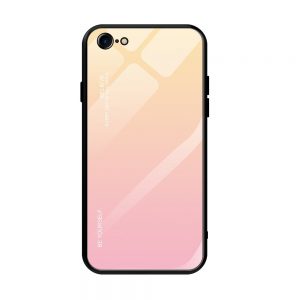Gradient Glass színátmenetes iPhone 7/8/SE 2020 tok edzett üveg hátlappal (pink)