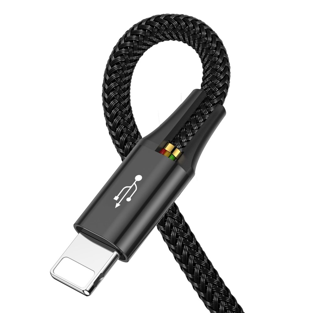Baseus CA1T4-A01 2x Lightning / USB Type-C / micro USB fonott kábel 3.5A 1.2m (fekete) - Image 6