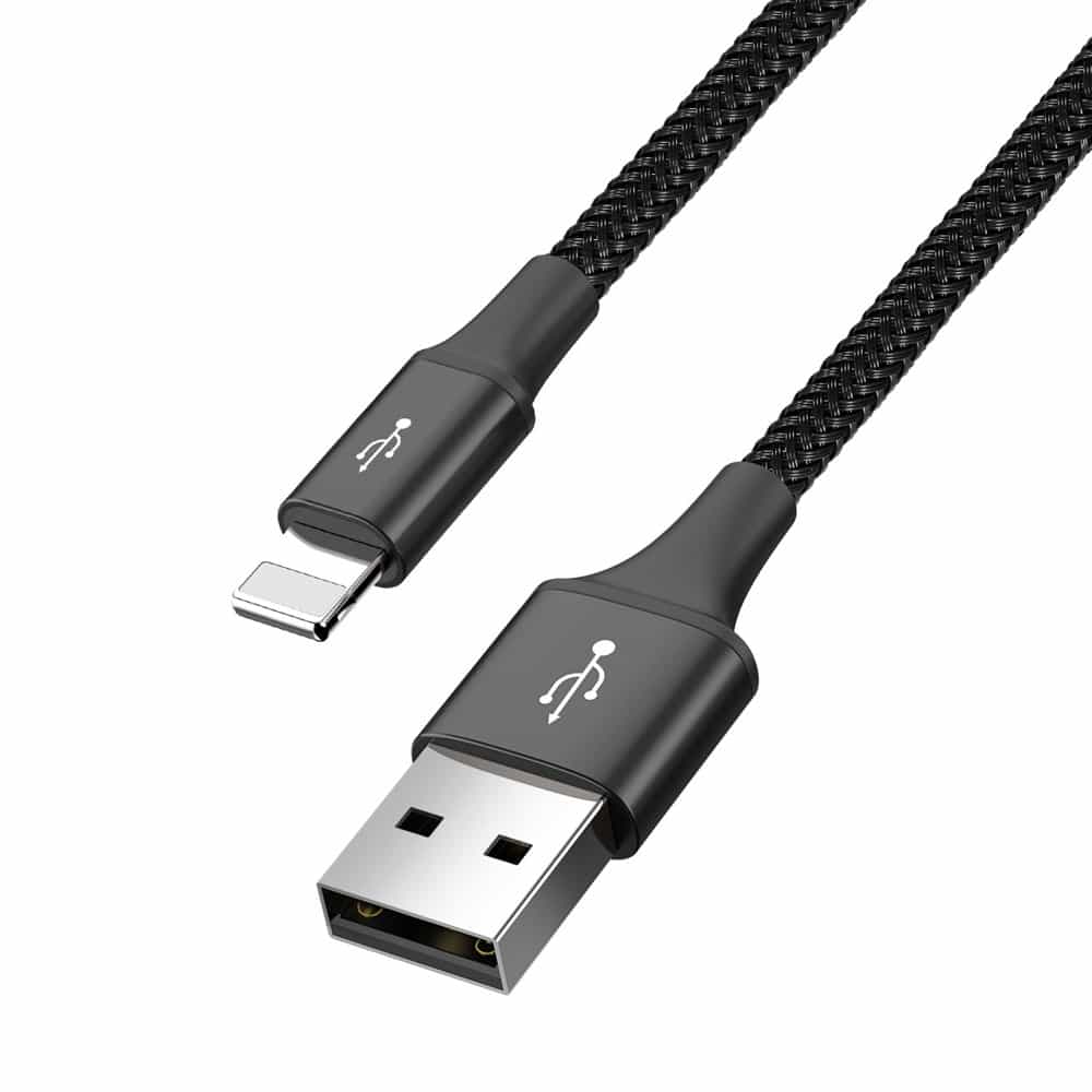 Baseus CA1T4-A01 2x Lightning / USB Type-C / micro USB fonott kábel 3.5A 1.2m (fekete) - Image 5