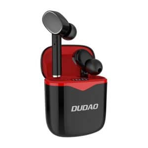 Dudao mini vezetéknélküli fülhallgató Bluetooth 5.0 TWS headset (fekete-piros)