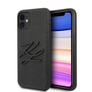Karl Lagerfeld Lizard iPhone 11 telefontok (fekete)