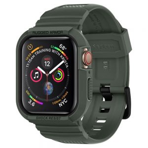Spigen Rugged Armor PRO Apple Watch 4/5 (44mm) védőtok óraszíjjal (khaki)