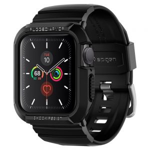 Spigen Rugged Armor PRO Apple Watch 4/5 (40mm) védőtok óraszíjjal (fekete)