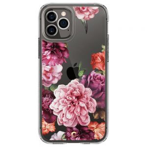 Spigen Cyrill Cecile iPhone 12 / iPhone 12 Pro telefontok Rose Floral (átlátszó)