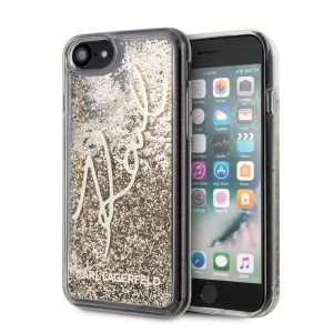Karl Lagerfeld Signature Liquid Glitter iPhone 7/8/SE 2020 telefontok (arany)