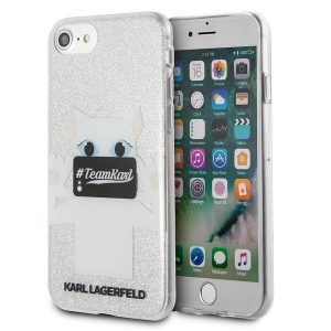 Karl Lagerfeld Choupette Selfie Glitter iPhone 6/6s/7/8/SE2020 tok (ezüst)