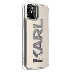 Karl Lagerfeld iPhone 12 Pro Max Mirror Liquid Glitter telefontok (ezüst)