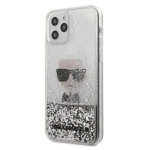 Karl Lagerfeld iPhone 12 Pro Max Ikonik Liquid Glitter telefontok (ezüst)