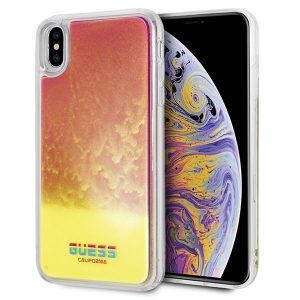 Guess California Glow in the dark iPhone Xs Max hátlap tok (rózsaszín)