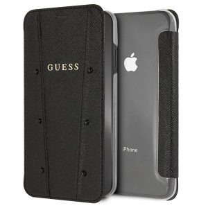 Guess Kaia Saffiano iPhone Xs Max telefontok (fekete)