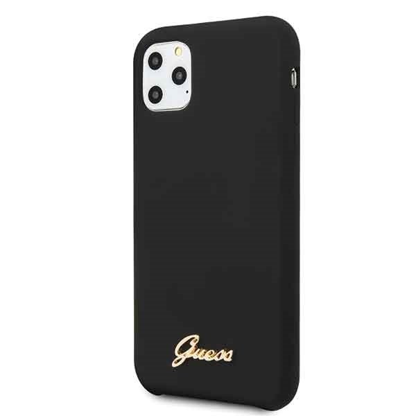 Guess Silicone Vintage Gold Logo iPhone 11 Pro telefontok (fekete) - Image 2