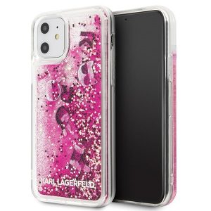 Karl Lagerfeld Glitter Floating Charms iPhone 11 telefontok (rózsaszín)