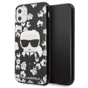 Karl Lagerfeld Flower Ikonik Karl iPhone 11 telefontok (fekete)
