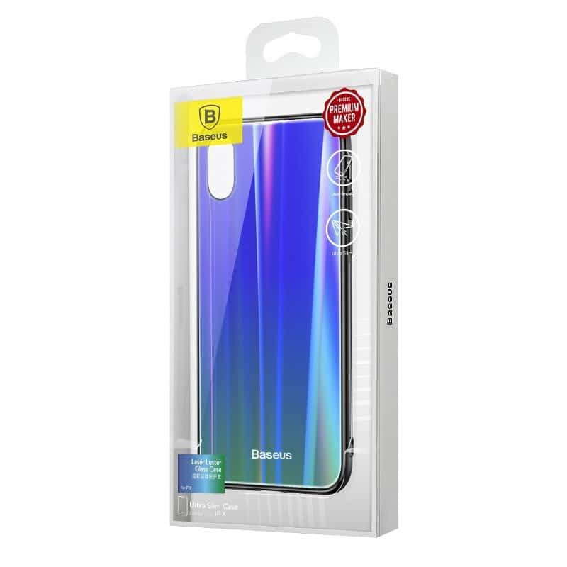 iTok webáruház - Baseus Baseus Luster Case iPhone X/Xs telefontok (kék-zöld) 8 Baseus Luster Case iPhone X/Xs telefontok (kék-zöld) - Image 8