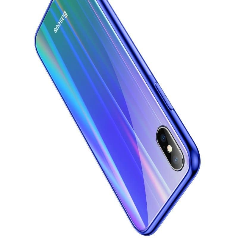 iTok webáruház - Baseus Baseus Luster Case iPhone X/Xs telefontok (kék-zöld) 6 Baseus Luster Case iPhone X/Xs telefontok (kék-zöld) - Image 6