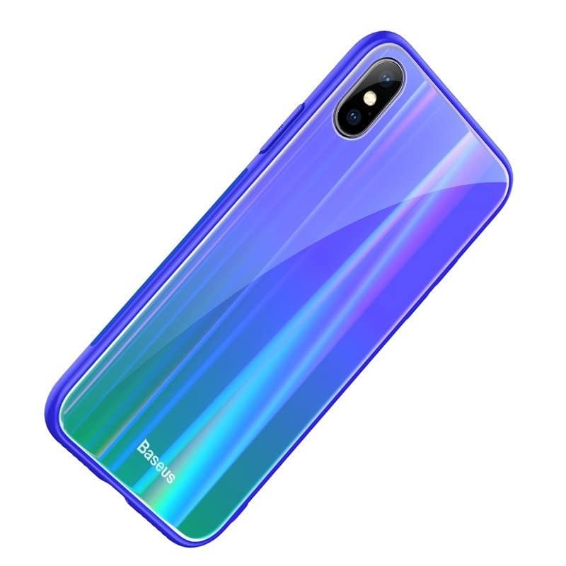 iTok webáruház - Baseus Baseus Luster Case iPhone X/Xs telefontok (kék-zöld) 2 Baseus Luster Case iPhone X/Xs telefontok (kék-zöld) - Image 2