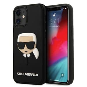 Karl Lagerfeld 3D Rubber Karl’s Head iPhone 12 mini telefontok (fekete)