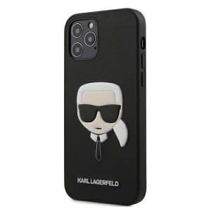 Karl Lagerfeld Saffiano Ikonik Karl’s Head iPhone 12 Pro Max telefontok (fekete)