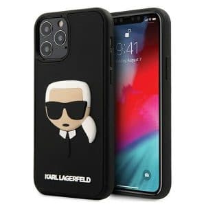 Karl Lagerfeld 3D Rubber Karl’s Head iPhone 12 Pro Max telefontok (fekete)