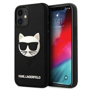 Karl Lagerfeld 3D Rubber Choupette iPhone 12 mini telefontok (fekete)