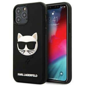 Karl Lagerfeld 3D Rubber Choupette iPhone 12 Pro Max telefontok (fekete)