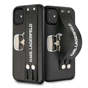 Karl Lagerfeld Ikonik Hand Strap iPhone 11 telefontok pánttal (fekete)