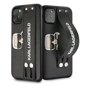 Karl Lagerfeld Ikonik Hand Strap iPhone 11 Pro telefontok pánttal (fekete)