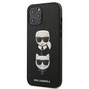 Karl Lagerfeld Saffiano Karl & Choupette Head iPhone 12 Pro Max tok (fekete)