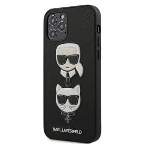 Karl Lagerfeld Saffiano Karl & Choupette Head iPhone 12/12 Pro tok (fekete)