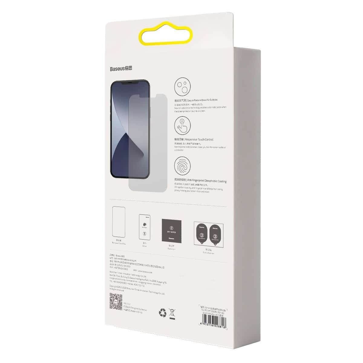 Baseus 0.3mm betekintés gátló és képernyővédő üvegfólia iPhone 12/12 Pro/12 Pro Max (keret nélküli) - Image 6