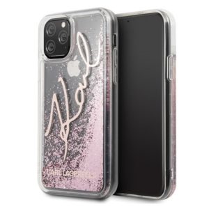 Karl Lagerfeld Glitter Signature iPhone 11 Pro telefontok (rose gold)