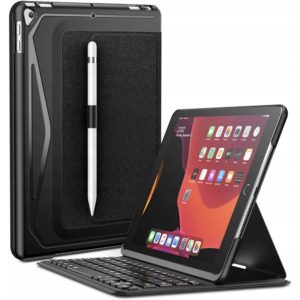 Infiland Keyboard Stand tok Bluetooth billentyűzettel iPad 10.2″ (fekete)