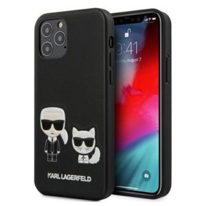 Karl Lagerfeld Ikonik Karl & Choupette iPhone 12 Pro Max telefontok (fekete)