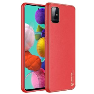 Dux Ducis Yolo elegáns tok műbőr bevonattal Samsung Galaxy A71 (piros)