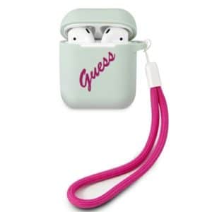 Guess Silicone Vintage AirPods tok GUACA2LSVSBF (fuchsia világoskék)
