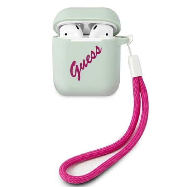 Guess Silicone Vintage AirPods tok GUACA2LSVSBF (fuchsia világoskék)