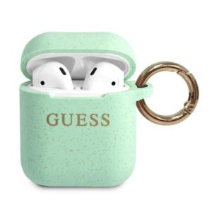 Guess Silicone Glitter AirPods tok GUACCSILGLGN (világoszöld)