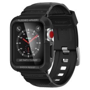 Spigen Rugged Armor PRO Apple Watch 1/2/3 (42mm) védőtok óraszíjjal (fekete)