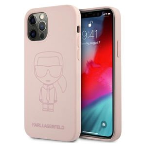 Karl Lagerfeld Silicone Ikonik Outline iPhone 12 Pro Max tok (rózsaszín)