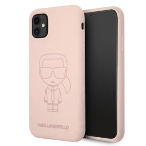 Karl Lagerfeld Silicone Ikonik Outline iPhone 11 tok (rózsaszín)