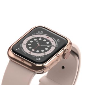 Ringke Bezel Apple Watch 4/5/6/SE 44mm kijelző védő fémkeret gravírozott számokkal (arany)
