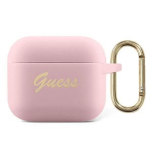 Guess Silicone Vintage Script AirPods 3 tartó (rózsaszín)