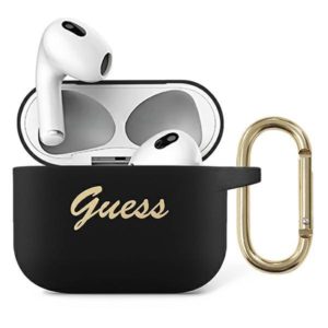 Guess Silicone Vintage Script AirPods 3 tartó (fekete)