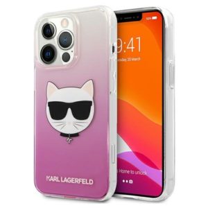 Karl Lagerfeld Choupette Head iPhone 13 Pro Max telefontok (rózsaszín)