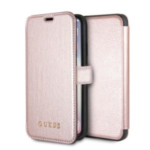 Guess Iridescent iPhone X/Xs kinyitható telefontok (rose gold)