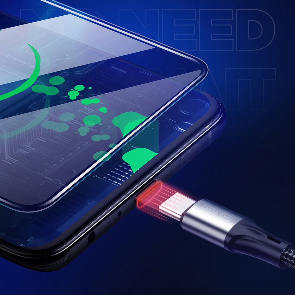 Joyroom USB - USB Type C kábel 3A 0.2m (piros) - Image 5